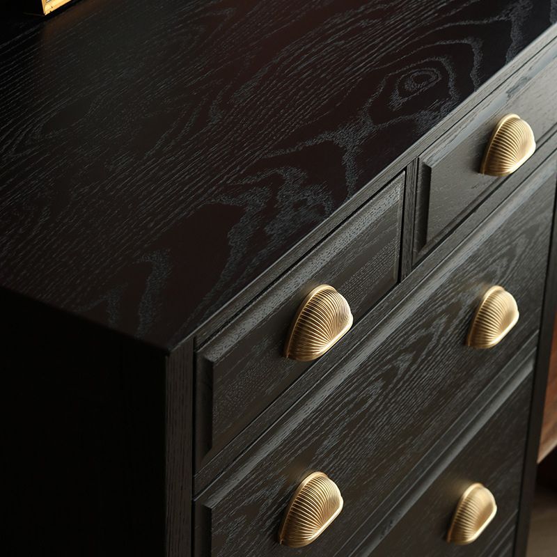 Contemporary Accent Chest with Drawers and Straight Legs in Oak
