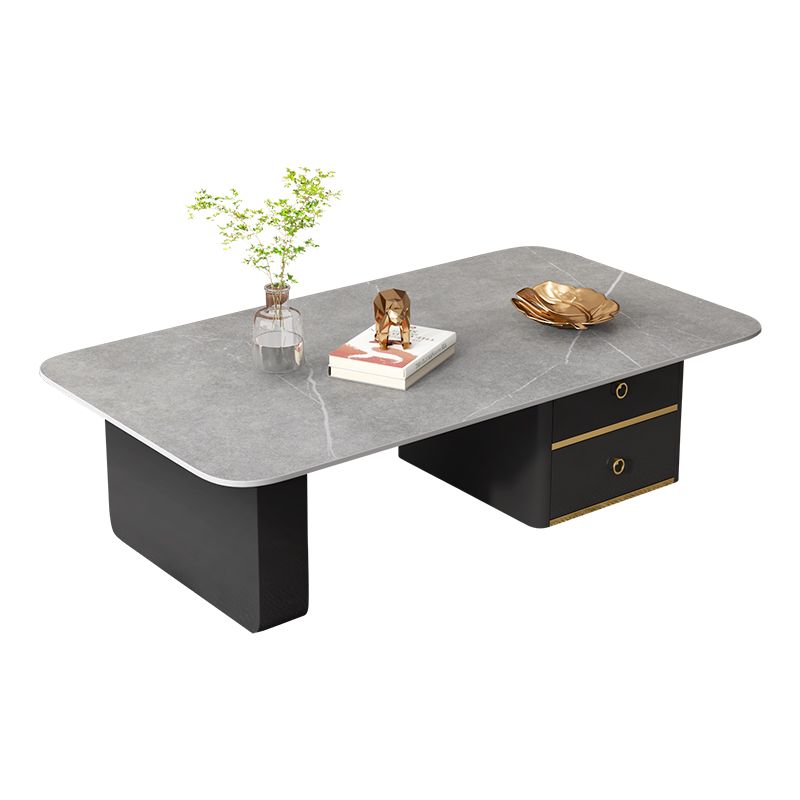 Modern Rectangular Slate Sled Coffee Table with Storage White Cocktail Table Clearhalo 'Coffee & Accent Tables' 'Coffee Tables' 'coffee_tables' 'furn' 'furn_coffee_tables' 'Furniture' 'furniture_coffee_tables' 'Living Room Furniture' 1200x1200_bebca5a3-f41a-44b0-8ad3-fd1d24cbdecd