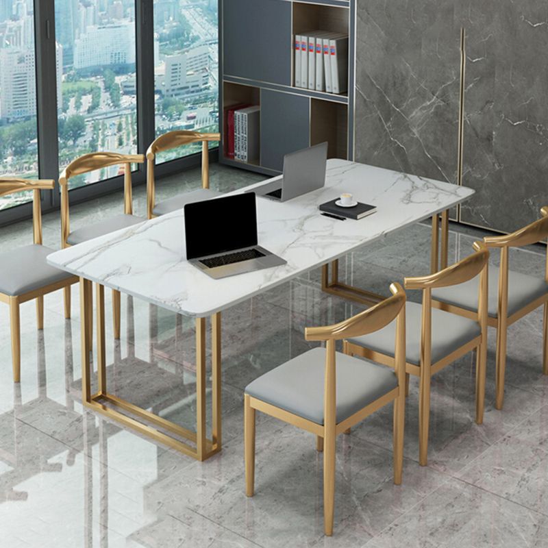 Tavolo da lavoro a forma di rettangolare Distallo di scrittura in pietra in grigio