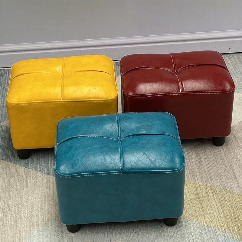 Contemporary Pouf Rectangle Plain Faux Leather Tufted Water Resistant Pouf Ottoman Clearhalo 'furn' 'furn_ottomans_poufs' 'Furniture' 'Living Room Furniture' 'Ottomans & Poufs' 'ottomans_poufs' 1200x1200_bec16273-4cf3-4ccb-ac45-fc96cc96c913