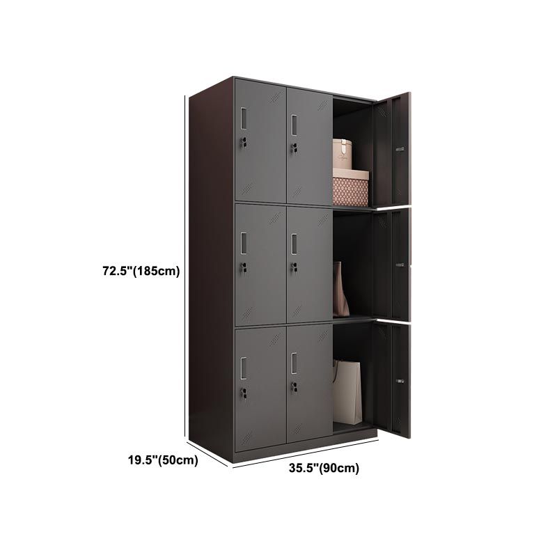 Black Metal Wardrobe Cabinet Contemporary Hinged Wardrobe Armoire Clearhalo 'Armoires & Wardrobes' 'armoires_wardrobes' 'Bedroom Furniture' 'furn' 'furn_armoires_wardrobes' 'Furniture' 1200x1200_bec19edc-23fd-41a3-9d41-e3dc7ad1b270