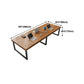 Contemporary Brown Solid Wood Desk Rectangle Desk with Metal Base for Office
