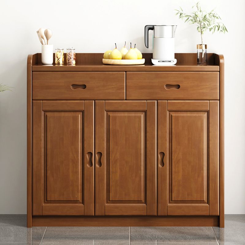 Modern Rectangle Accent Cabinet Wood Grooves Side Cabinet with Drawer Clearhalo 'Cabinets & Chests' 'cabinets_chests' 'furn' 'furn_cabinets_chests' 'Furniture' 'Living Room Furniture' 1200x1200_bec38e24-06d2-4396-b9da-7c5798e6c967