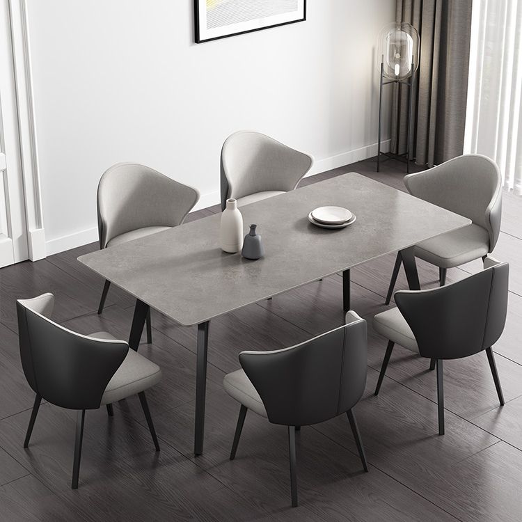 Rectangle Shape Industrial Style Table Sintered Stone Fixed Table for Home Use Clearhalo ' dining_table' 'Dining Tables & Seating' 'Dining Tables' 'furn' 'furn_dining_table' 'Furniture' 'furniture_dining_table' 'Kitchen & Dining Furniture' 'kitchen&dining_furn' 'kitchen' 'kitchen_dining_table' 1200x1200_bec3c634-e252-4fe2-b96b-7bb3417d14fd
