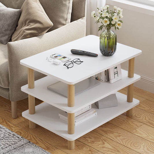 Scandinavian Wood End Table 4 Legs Sofa Side End Table with Shelf Clearhalo 'Coffee & Accent Tables' 'End & Side Tables' 'end_side_tables' 'furn' 'furn_end_side_tables' 'Furniture' 'Living Room Furniture' 1200x1200_bec520c0-c64f-4f52-a170-6d3e1f5f320b