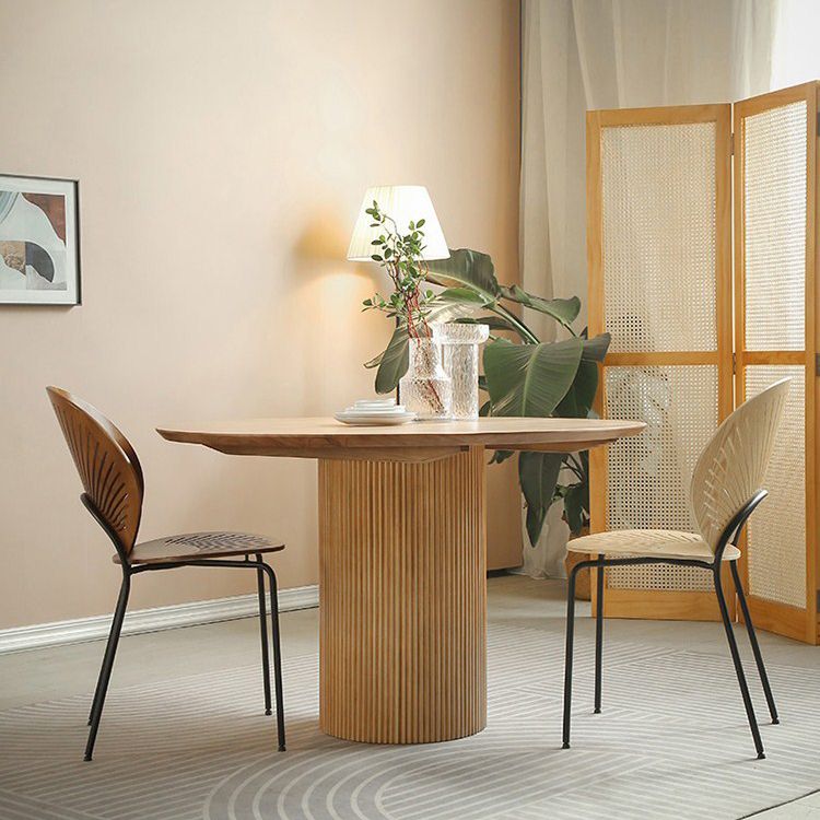 Table à manger ronde de style contemporain table de restauration en bois massif pour cuisine à la maison