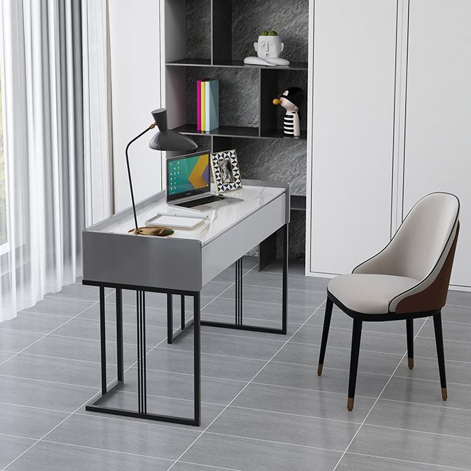 Scrivania rettangolare per la scrittura di home office moderna scrivania in pietra in pietra
