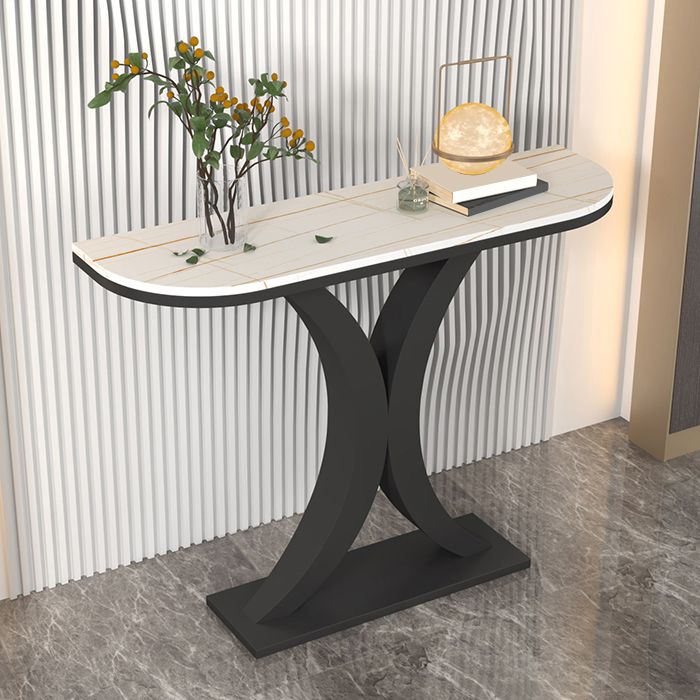 CONSOLA CONTAMPORO TABLA ACENTA DE ACENTA MEDIA Mesa de consola de luna en piedra