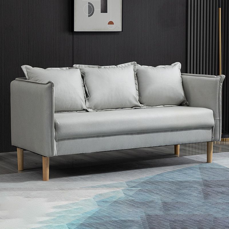 Square Arm  Sofa 25.59" D x 26.371" H Faux Leather Sofa for Living Room