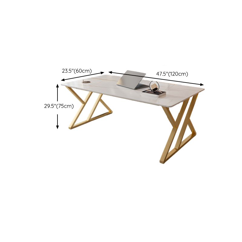 29.53 "H Glam Office Desk Antieke afwerking Rechthoekige computerbureau