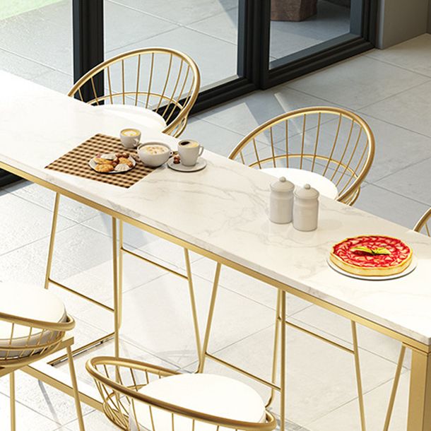 Glam Backrest Bar Stools Backrest Barstool with Gold Metal Legs