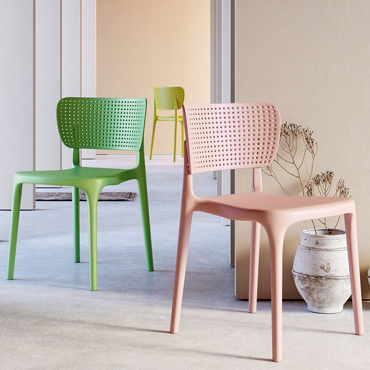 Modern Indoor-Outdoor Plastic Side Chair Armless Open Back Dining Chair Clearhalo ' kitchen&dining_furn' 'Dining Chairs' 'Dining Tables & Seating' 'dining_chair' 'furn' 'furn_dining_chair' 'Furniture' 'furniture_dining_chair' 'Kitchen & Dining Furniture' 'kitchen' 1200x1200_becf87d4-51c2-44ef-b985-e9f62b689a2b