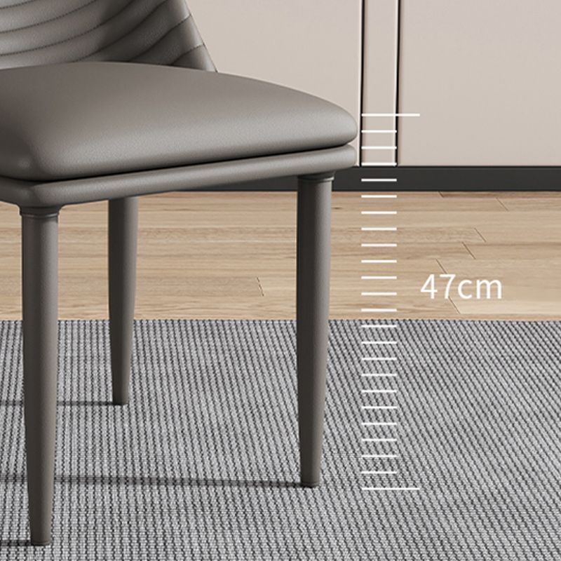 Minimalist Style Solid Back Armless Dining Chairs Leather Dining Chairs Clearhalo 'Dining Chairs' 'Dining Tables & Seating' 'dining_chair' 'furn' 'furn_dining_chair' 'Furniture' 'Kitchen & Dining Furniture' 1200x1200_bed021b9-4078-4f96-8347-196df602ee92