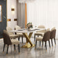 Glam Rectangle 1/4/5/6/7 Pieces Dinette Set Indoor White and Gold Dining Set Clearhalo 'Dining Room Sets' 'Dining Tables & Seating' 'dining_room_set' 'furn' 'furn_dining_room_set' 'Furniture' 'Kitchen & Dining Furniture' 1200x1200_bed16db0-9ccf-4a29-8e85-9d2db04043d2