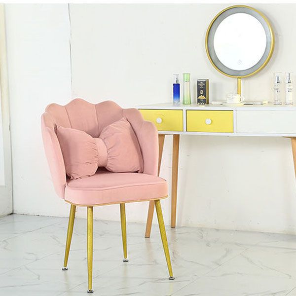 Nordic Style Metal Dining Room Chair Velvet Armless Dining Chairs for Home Use