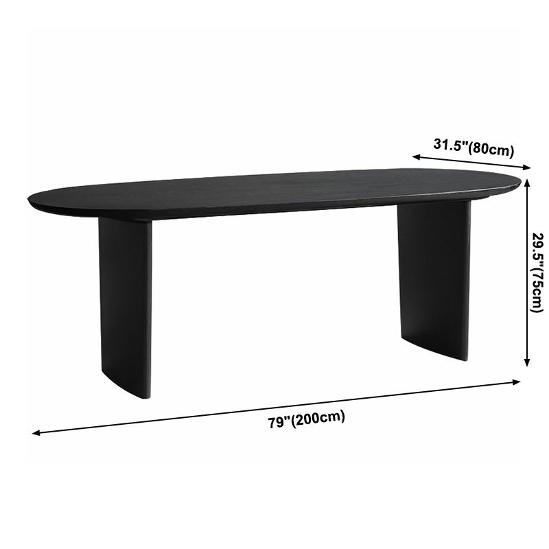 Solid Wood Contemporary Oval Dining Table Black Wood Top Table for Dining Room Clearhalo ' dining_table' 'Dining Tables & Seating' 'Dining Tables' 'furn' 'furn_dining_table' 'Furniture' 'furniture_dining_table' 'Kitchen & Dining Furniture' 'kitchen&dining_furn' 'kitchen' 'kitchen_dining_table' 1200x1200_bed1b0f5-cca6-4eab-a9eb-7fdf6f95e7ef