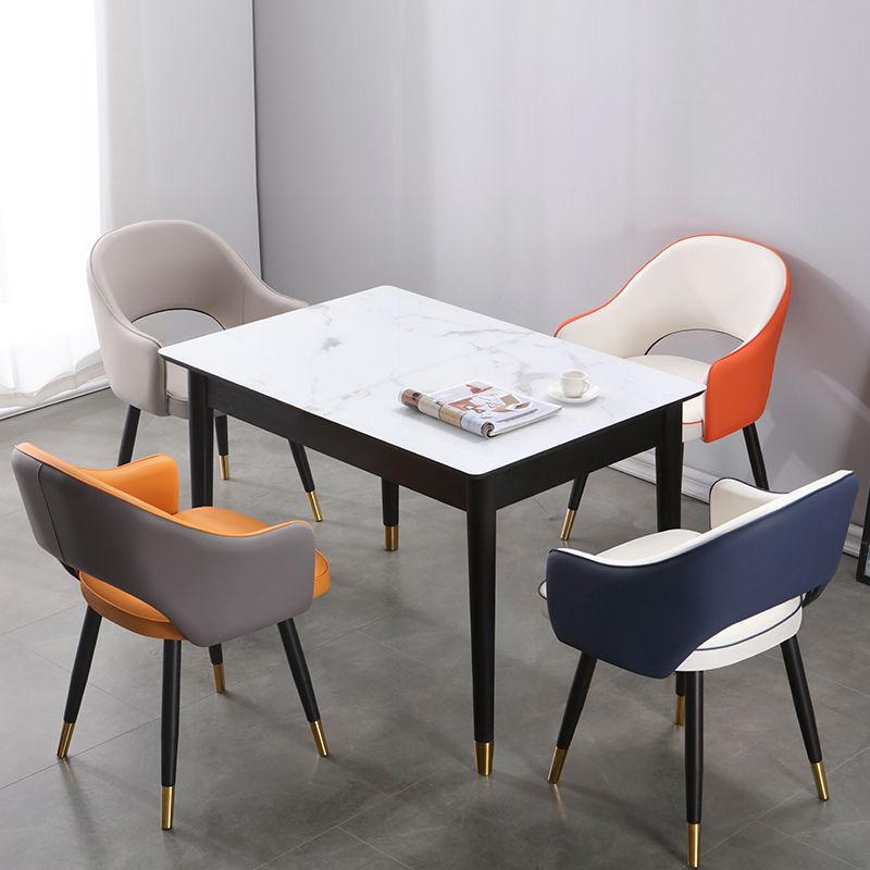 Glam Metal Dining Room Armchairs Open Back Dining Side Chair for Home Use Clearhalo ' kitchen&dining_furn' 'Dining Chairs' 'Dining Tables & Seating' 'dining_chair' 'furn' 'furn_dining_chair' 'Furniture' 'furniture_dining_chair' 'Kitchen & Dining Furniture' 'kitchen' 1200x1200_bed1bd45-5aaf-491b-b29d-32c3eef45866