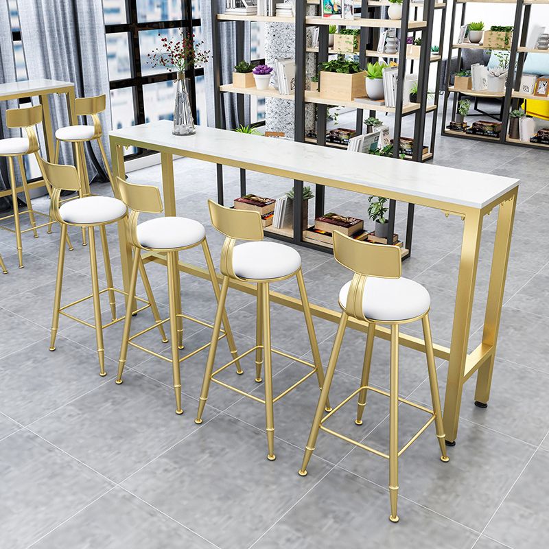 Glam Pub Table Set 1/2/4 Pieces Faux Marble Bar table with Backless Stools Clearhalo 'Bar Furniture' 'furn' 'furn_home_bar_bar_sets' 'Furniture' 'Home Bars & Bar Sets' 'home_bar_bar_sets' 'Kitchen & Dining Furniture' 1200x1200_bed1daff-8a4a-4ded-a1c8-9c9088db5ed1