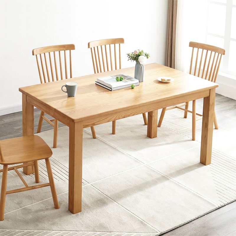 Mid-Century Style Rectangle Dining Table Solid Wood Dining Table for Home Clearhalo ' dining_table' 'Dining Tables & Seating' 'Dining Tables' 'furn' 'furn_dining_table' 'Furniture' 'furniture_dining_table' 'Kitchen & Dining Furniture' 'kitchen&dining_furn' 'kitchen' 'kitchen_dining_table' 1200x1200_bed21206-09a3-4429-ad44-2070a8d2aa52