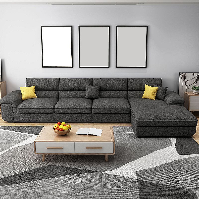 High Back Pillow Top Arm Sectional Left Hand Facing Sofa and Chaise with Slipcover Clearhalo 'furn' 'furn_sectionals' 'Furniture' 'furniture_sectionals' 'kitchen' 'kitchen_sectionals' 'Living Room Furniture' 'Sectionals' 1200x1200_bed29bd2-96c2-4725-888a-360c3c491b54