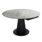 Modern Round Dining Table Sintered Stone Table with Black Pedestal Base,47.2"L x 32.7"W x 30"H Clearhalo ' dining_table' 'Dining Tables & Seating' 'Dining Tables' 'furn' 'furn_dining_table' 'Furniture' 'furniture_dining_table' 'Kitchen & Dining Furniture' 'kitchen&dining_furn' 'kitchen' 'kitchen_dining_table' 1200x1200_bed31274-00af-4c42-b173-fcb47968aee0
