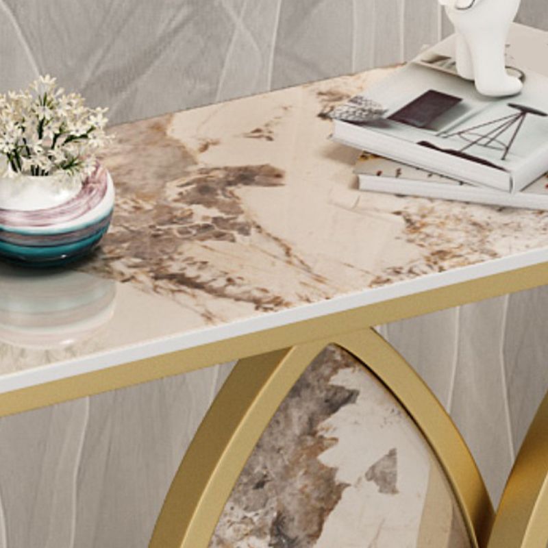 Tavolo console di ferro in pietra glam tavolo divano console mezza luna per sala