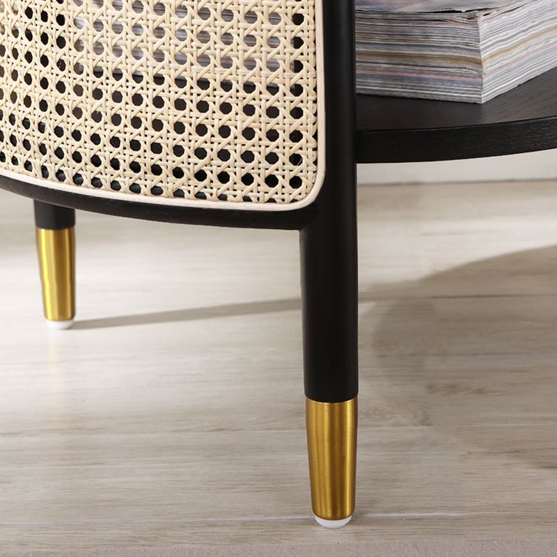 19" Wide Side Table 3 Legs Solid Wood Accent Side Table with Storage