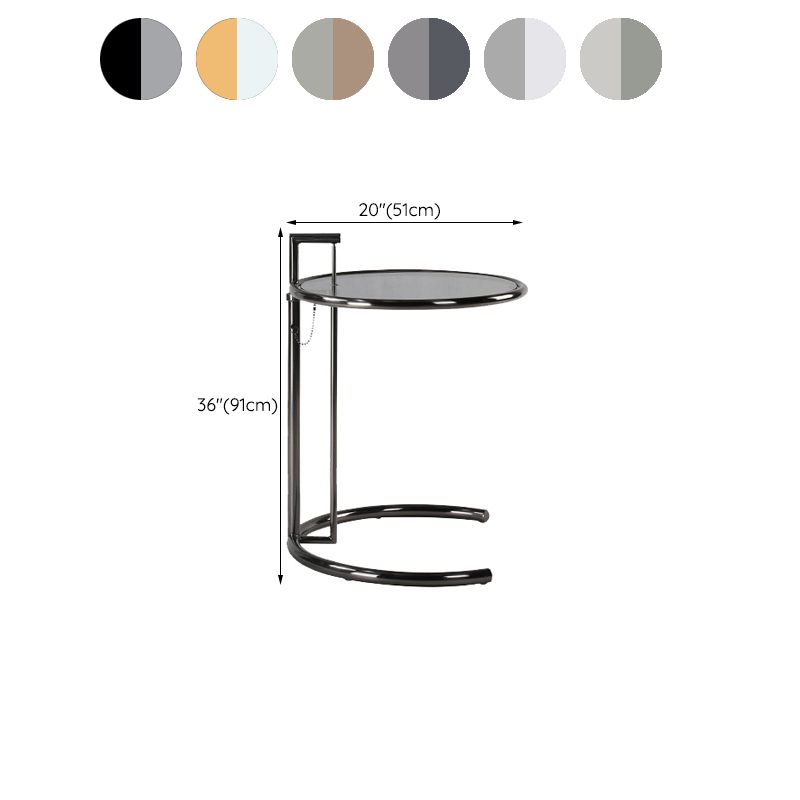 Mesa lateral metálica C de Metálica Tabla de vidrio de vidrio contemporáneo