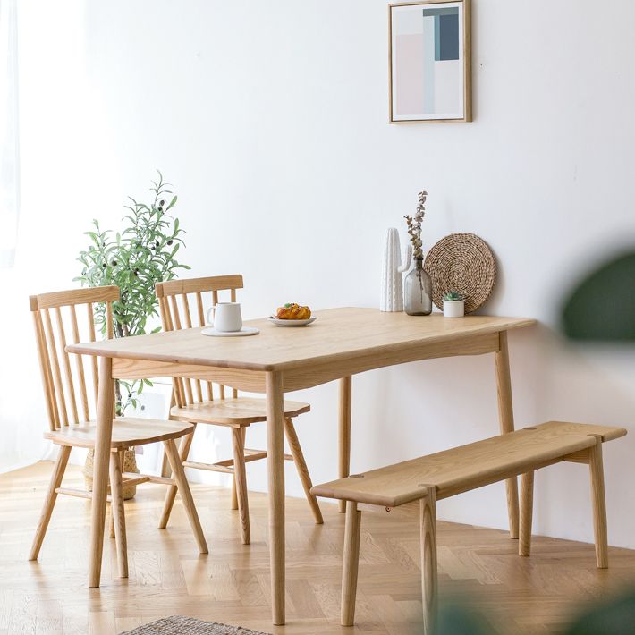 Rectangle Wooden Dining Table in Nature Modern Ash Wood Table with 4 Legs Clearhalo ' dining_table' 'Dining Tables & Seating' 'Dining Tables' 'furn' 'furn_dining_table' 'Furniture' 'furniture_dining_table' 'Kitchen & Dining Furniture' 'kitchen&dining_furn' 'kitchen' 'kitchen_dining_table' 1200x1200_bed5f9aa-1180-4169-ae27-f7aa7f7a82ee