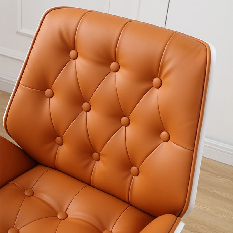 Chaise de bureau sans bras moderne sans chaise de bureau ergonomique en cuir pénible avec roues