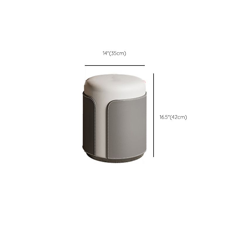 Cosferante de dormitorio de cuero gris contemporáneo con espejo de cajón