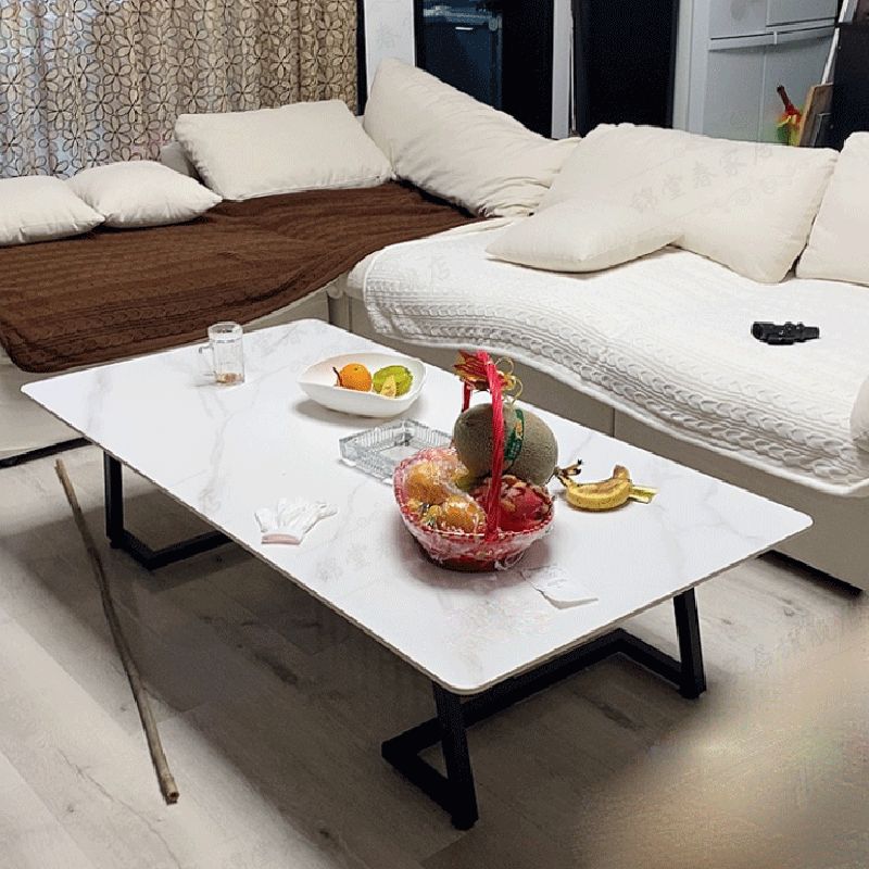 Rectangular Slate 1 Single Coffee Table 17.7-In High Frame Cocktail Table Clearhalo 'Coffee & Accent Tables' 'Coffee Tables' 'coffee_tables' 'furn' 'furn_coffee_tables' 'Furniture' 'Living Room Furniture' 1200x1200_bed81be0-e325-44ce-93f9-d909d021d4b0