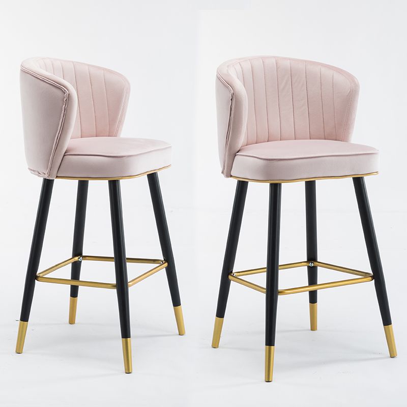 Scandinavian Iron Upholstered Counter Stools Black Low Back Bar Stools with Footrest Clearhalo 'Bar Furniture' 'Bar Stools' 'bar_stools' 'furn' 'furn_bar_stools' 'furniture_bar_stools' 'Kitchen & Dining Furniture' 'kitchen&dining_furn' 'kitchen' 'kitchen_furn' Furniture' 1200x1200_bed9f643-8856-4961-9259-4180f293e65b