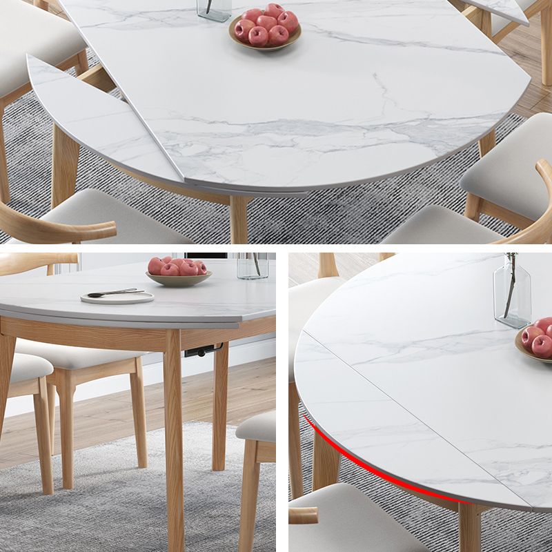 Modern White Round Shape Table Sintered Stone Top Standard Dining Table for Kitchen Clearhalo ' dining_table' 'Dining Tables & Seating' 'Dining Tables' 'furn' 'furn_dining_table' 'Furniture' 'furniture_dining_table' 'Kitchen & Dining Furniture' 'kitchen&dining_furn' 'kitchen' 'kitchen_dining_table' 1200x1200_bedb26c0-1fba-45c0-b1c7-028b3d0c511f