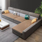 Sofá de tela de 4 plazas y chaise Sectional de brazo cuadrado contemporáneo
