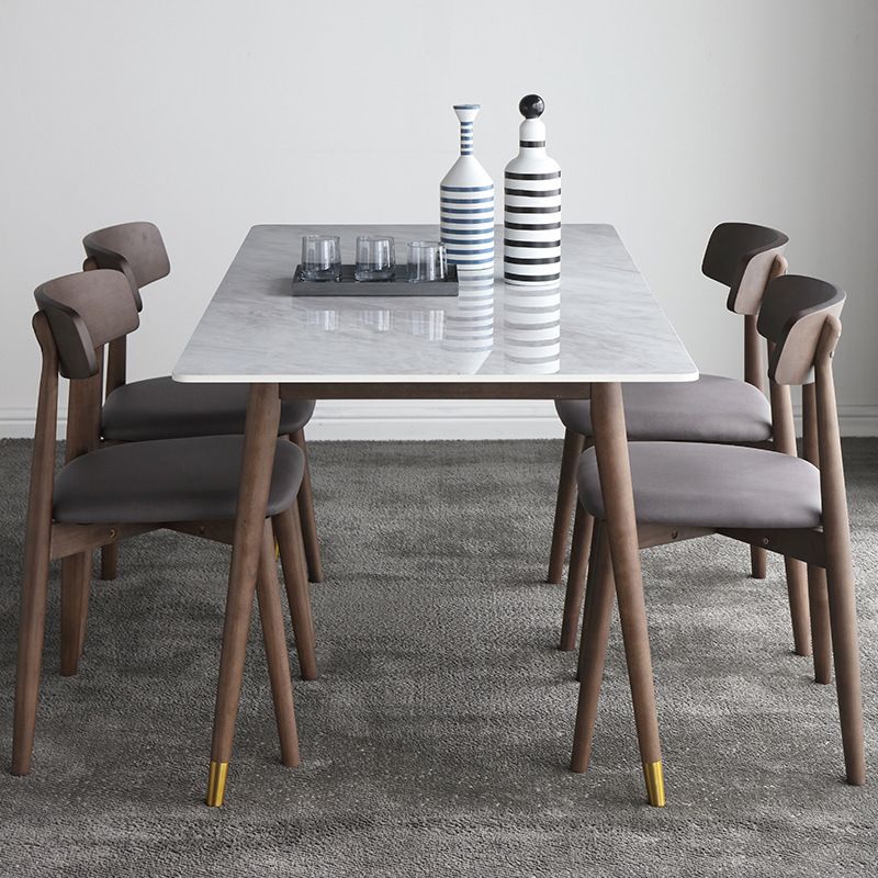 Minimalist Traditional Height Sintered Stone Dining Table Rectangle Dining Set For Home Clearhalo 'Dining Room Sets' 'Dining Tables & Seating' 'dining_room_set' 'furn' 'furn_dining_room_set' 'Furniture' 'furniture_dining_room_set' 'Kitchen & Dining Furniture' 'kitchen&dining_furn' 'kitchen' 1200x1200_bedbda77-9be3-4113-b484-0f5eb29b1446