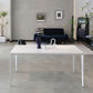 Contemporary Dining Table Sintered Stone Rectangular Table with Metallic Four-leg Clearhalo ' dining_table' 'Dining Tables & Seating' 'Dining Tables' 'Furniture' 'furniture_dining_table' 'Kitchen & Dining Furniture' 'kitchen&dining_furn' 'kitchen' 'kitchen_dining_table' 1200x1200_bedc0c90-2521-4cb0-92c0-bc25c3ce3399
