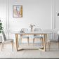 Contemporary Dining Table Set with Solid Wood Table and PU Leather Chairs Clearhalo 'Dining Room Sets' 'Dining Tables & Seating' 'dining_room_set' 'furn' 'furn_dining_room_set' 'Furniture' 'furniture_dining_room_set' 'Kitchen & Dining Furniture' 'kitchen&dining_furn' 'kitchen' 1200x1200_bedccaa2-4f13-449d-82e6-1d5bfb723d79