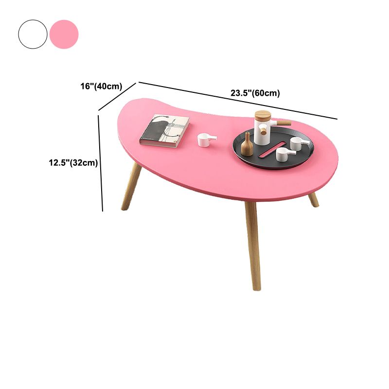 15.7"H Modern 4 Legs Wood Base White/Pink/Natural Irregular Top Coffee Table Clearhalo 'Coffee & Accent Tables' 'Coffee Tables' 'coffee_tables' 'furn' 'furn_coffee_tables' 'Furniture' 'Living Room Furniture' 1200x1200_bedcfedf-0f77-45d3-ad5d-ee28bf49b70d