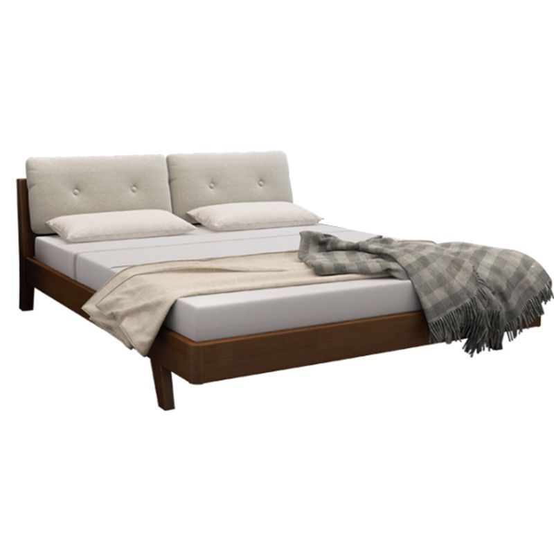 Scandinavian Solid Wood Panel Bed Linen Upholstered Bed with Nailhead Trim Clearhalo 'Bedroom Furniture' 'Beds' 'furn' 'furn_beds' 'Furniture' 1200x1200_bedec5a8-39f5-4682-8545-e0c920707f50