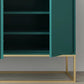 Tavolo da sideboard a 4 porte in legno massiccio glam con base di metallo