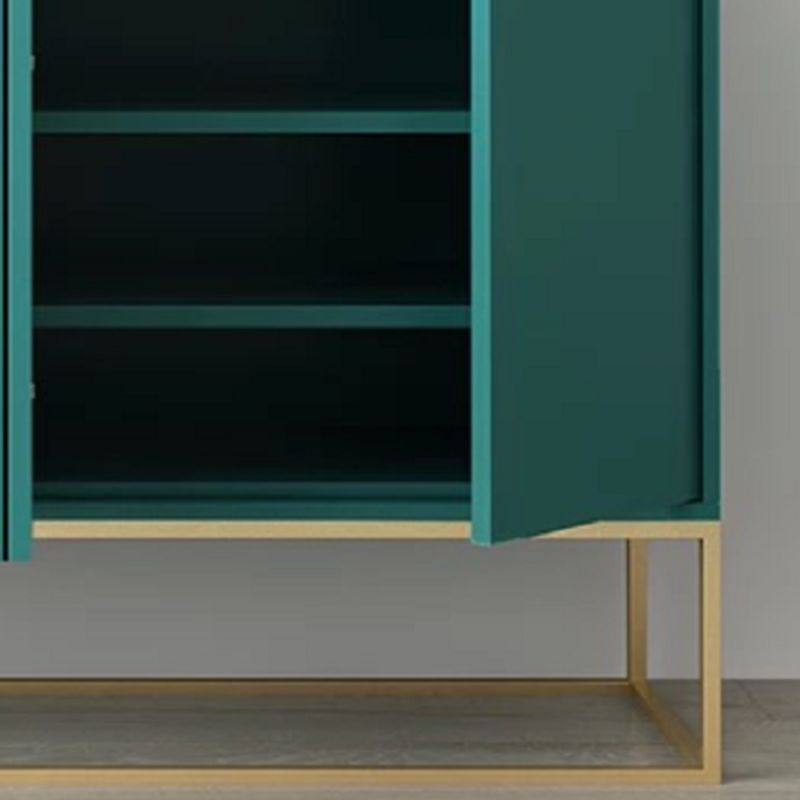 Tavolo da sideboard a 4 porte in legno massiccio glam con base di metallo
