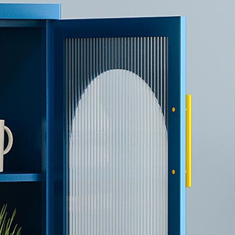 Metal Bookshelf Scandinavian Style Bookcase for Home and Office with Door