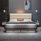Grey Rectangular Headboard Standard Bed with Upholstered Headboard
