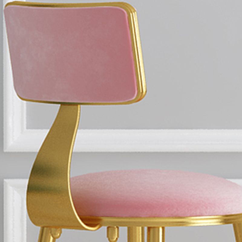 Glam Armless Backrest Counter Stool Iron Cafe Bar Stool with Pedal and Velvet Cushion Clearhalo 'Bar Furniture' 'Bar Stools' 'bar_stools' 'furn' 'furn_bar_stools' 'furniture_bar_stools' 'Kitchen & Dining Furniture' 'kitchen&dining_furn' 'kitchen' 'kitchen_furn' Furniture' 1200x1200_bee10d1a-0446-47c2-aaa0-7e7b557cbdb0