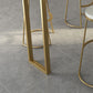 Rectangle Top Glam Bar Table 42-inch Height Gold Pedestal Bistro Table Clearhalo 'Bar Furniture' 'Bar Tables' 'bar_tables' 'furn' 'furn_bar_tables' 'Furniture' 'Kitchen & Dining Furniture' 1200x1200_bee2e14f-54ee-4042-9fb9-4884b7c4d0a6