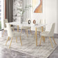 Glam Iron Dinette Set 1/2/3/5/7 Pieces Rectangle Dining Table Set with Sintered Stone Top