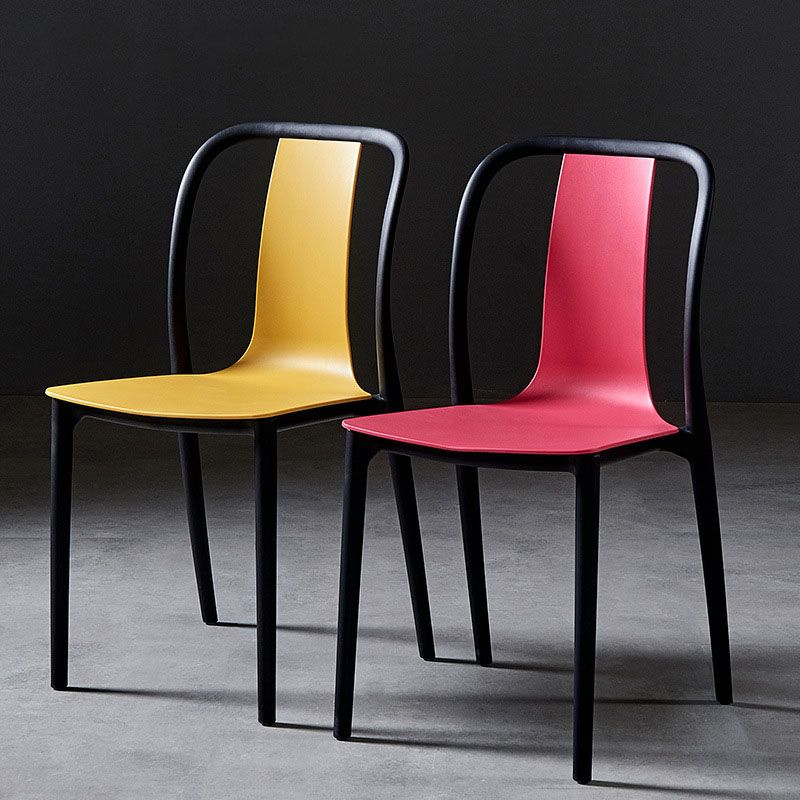 Contemporary Chairs Dining Slat Back Armless Chairs with Plastic Legs Clearhalo 'Dining Chairs' 'Dining Tables & Seating' 'dining_chair' 'Furniture' 'furniture_dining_chair' 'Kitchen & Dining Furniture' 1200x1200_bee71a0a-215e-450a-b2e0-5e2e5be7d8eb