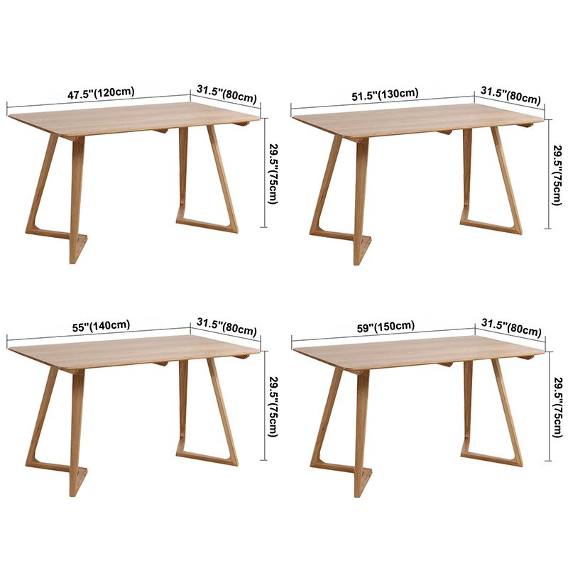 Contemporary Rectangle Dining Table Oak Solid Wood Table with Double Pedestal Clearhalo ' dining_table' 'Dining Tables & Seating' 'Dining Tables' 'furn' 'furn_dining_table' 'Furniture' 'furniture_dining_table' 'Kitchen & Dining Furniture' 'kitchen&dining_furn' 'kitchen' 'kitchen_dining_table' 1200x1200_bee98e41-c301-4375-9abf-08cee2fca7ca