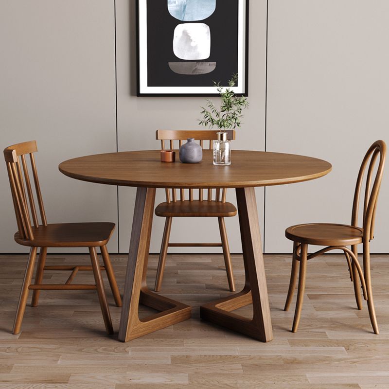 Modern Style Dinette Set 1/2/4/5 Pcs Round Solid Wood Dinette Table with Dining Chair Clearhalo 'Dining Room Sets' 'Dining Tables & Seating' 'dining_room_set' 'furn' 'furn_dining_room_set' 'Furniture' 'Kitchen & Dining Furniture' 1200x1200_beea1346-a6d5-494f-8148-1501aa479638